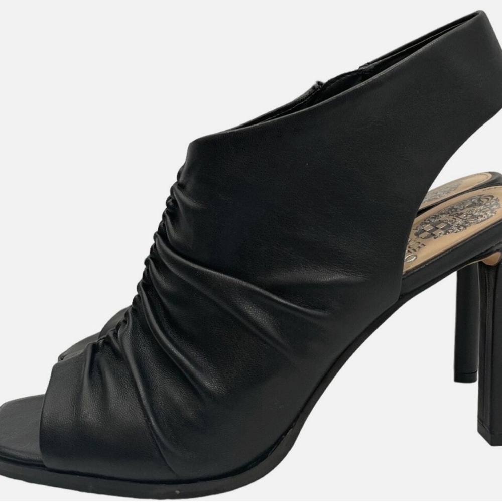 Vince Camuto Elegant Black Ruched Heels